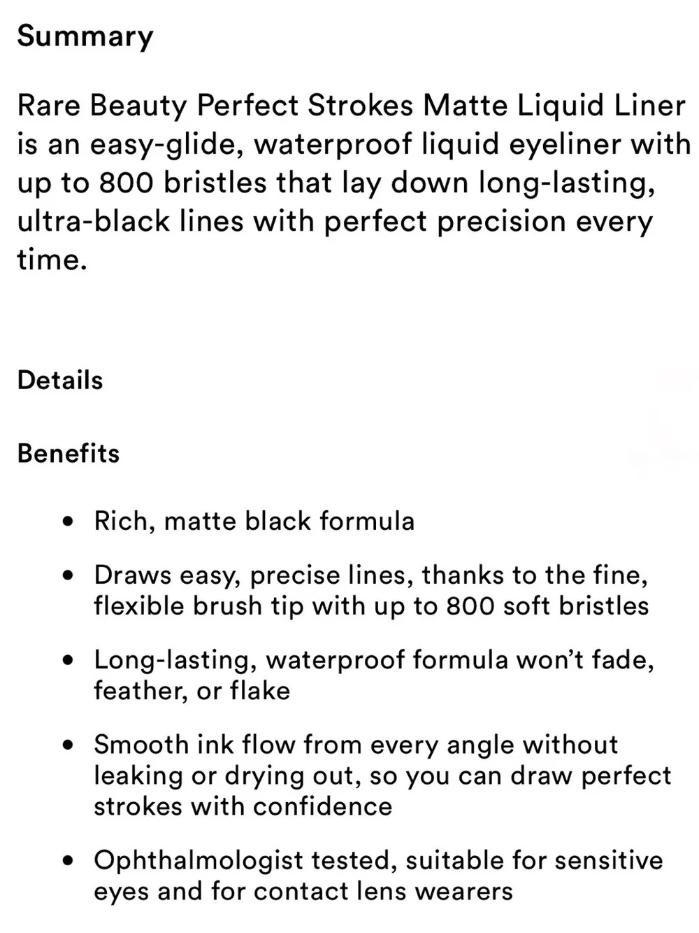 Rare Beauty Perfect Strokes Matte Liquid Liner